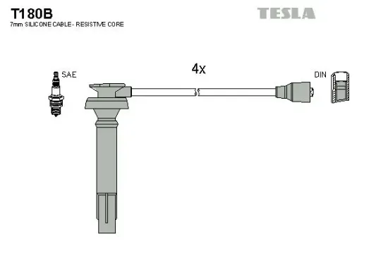 Zündleitungssatz TESLA T180B Bild Zündleitungssatz TESLA T180B