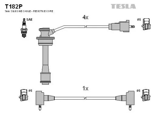 Zündleitungssatz TESLA T182P Bild Zündleitungssatz TESLA T182P