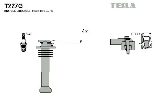 Zündleitungssatz TESLA T227G Bild Zündleitungssatz TESLA T227G