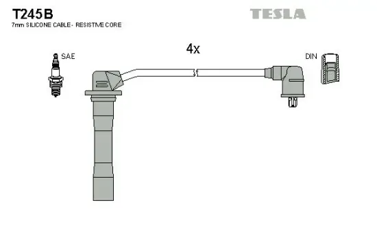 Zündleitungssatz TESLA T245B Bild Zündleitungssatz TESLA T245B