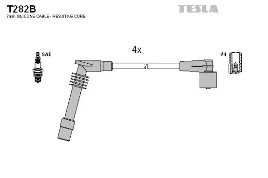 Zündleitungssatz TESLA T282B Bild Zündleitungssatz TESLA T282B