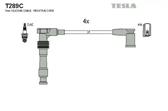 Zündleitungssatz TESLA T289C Bild Zündleitungssatz TESLA T289C