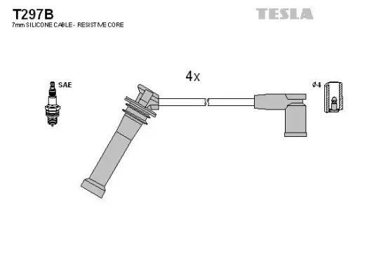 Zündleitungssatz TESLA T297B Bild Zündleitungssatz TESLA T297B