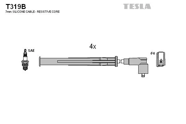 Zündleitungssatz TESLA T319B