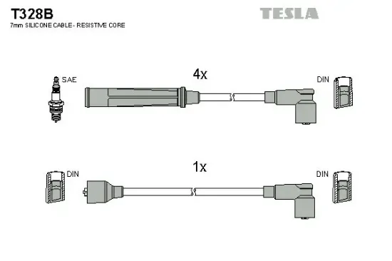 Zündleitungssatz TESLA T328B Bild Zündleitungssatz TESLA T328B