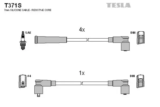 Zündleitungssatz TESLA T371S Bild Zündleitungssatz TESLA T371S