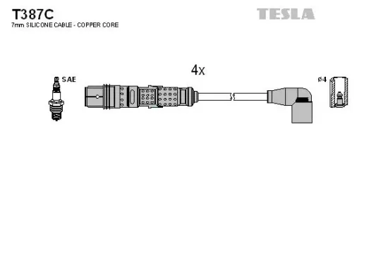 Zündleitungssatz TESLA T387C Bild Zündleitungssatz TESLA T387C