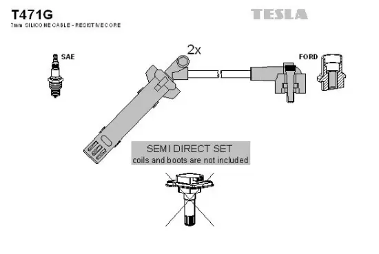 Zündleitungssatz TESLA T471G Bild Zündleitungssatz TESLA T471G