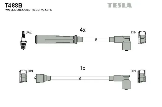 Zündleitungssatz TESLA T488B Bild Zündleitungssatz TESLA T488B