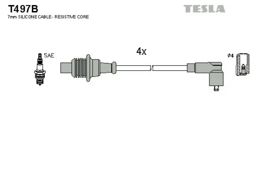 Zündleitungssatz TESLA T497B Bild Zündleitungssatz TESLA T497B