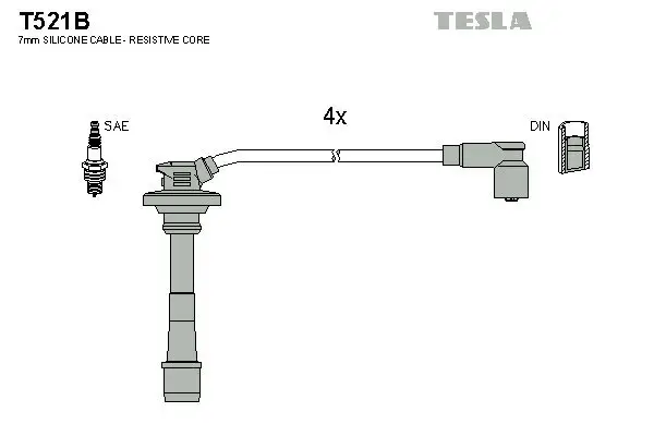 Zündleitungssatz TESLA T521B