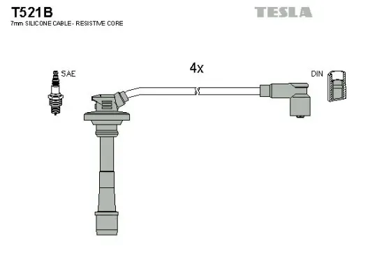 Zündleitungssatz TESLA T521B Bild Zündleitungssatz TESLA T521B