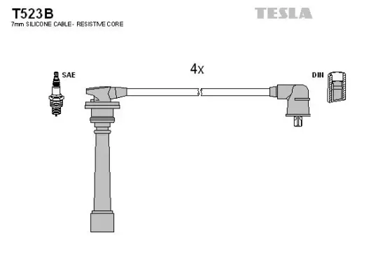 Zündleitungssatz TESLA T523B Bild Zündleitungssatz TESLA T523B