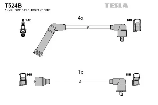 Zündleitungssatz TESLA T524B Bild Zündleitungssatz TESLA T524B