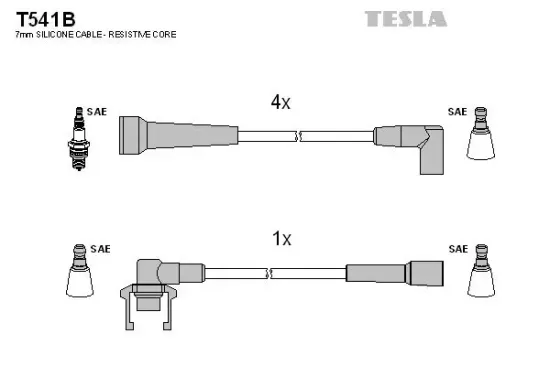 Zündleitungssatz TESLA T541B Bild Zündleitungssatz TESLA T541B
