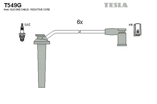 Zündleitungssatz TESLA T549G Bild Zündleitungssatz TESLA T549G