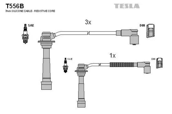 Zündleitungssatz TESLA T556B Bild Zündleitungssatz TESLA T556B