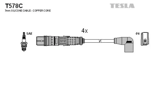 Zündleitungssatz TESLA T578C Bild Zündleitungssatz TESLA T578C