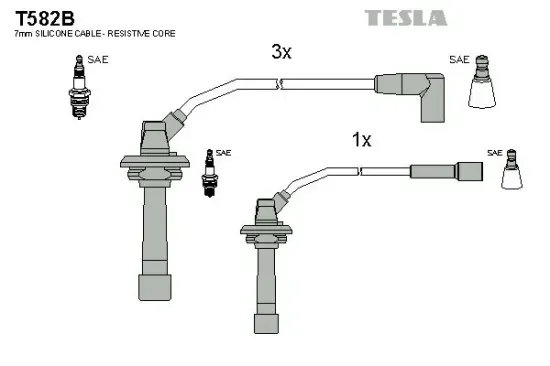 Zündleitungssatz TESLA T582B Bild Zündleitungssatz TESLA T582B