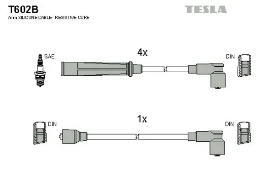 Zündleitungssatz TESLA T602B Bild Zündleitungssatz TESLA T602B