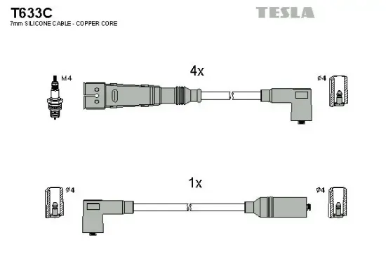 Zündleitungssatz TESLA T633C Bild Zündleitungssatz TESLA T633C