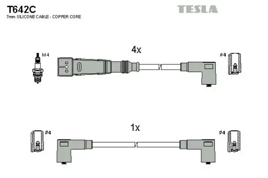 Zündleitungssatz TESLA T642C Bild Zündleitungssatz TESLA T642C