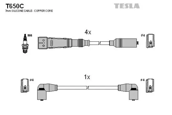 Zündleitungssatz TESLA T650C Bild Zündleitungssatz TESLA T650C