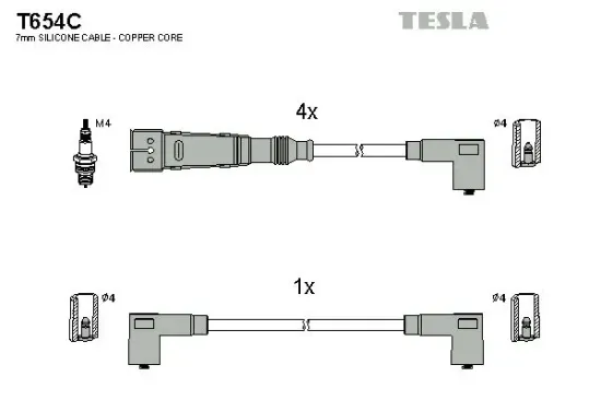 Zündleitungssatz TESLA T654C Bild Zündleitungssatz TESLA T654C