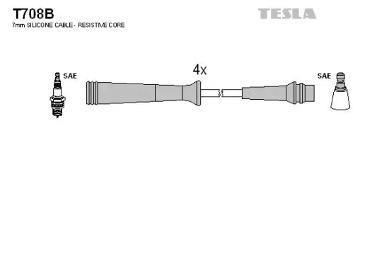 Zündleitungssatz TESLA T708B Bild Zündleitungssatz TESLA T708B