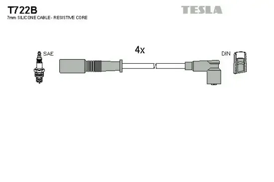 Zündleitungssatz TESLA T722B Bild Zündleitungssatz TESLA T722B