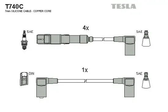 Zündleitungssatz TESLA T740C Bild Zündleitungssatz TESLA T740C