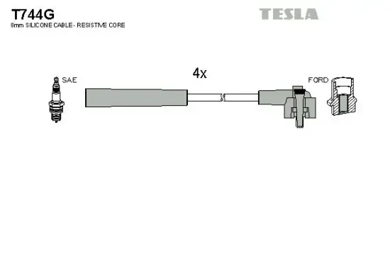 Zündleitungssatz TESLA T744G Bild Zündleitungssatz TESLA T744G