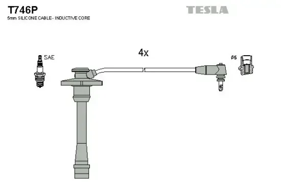 Zündleitungssatz TESLA T746P Bild Zündleitungssatz TESLA T746P