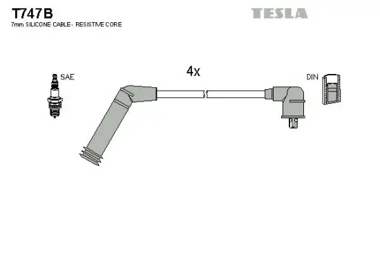 Zündleitungssatz TESLA T747B Bild Zündleitungssatz TESLA T747B