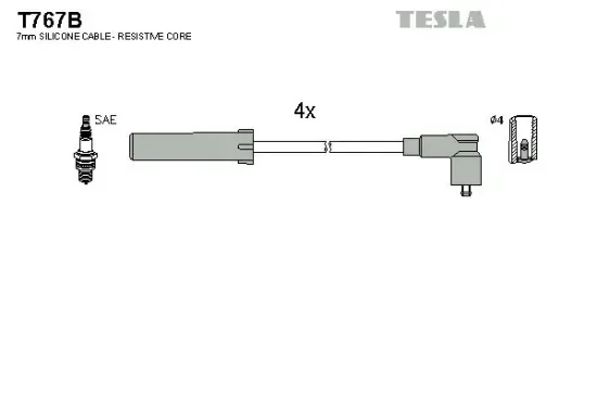 Zündleitungssatz TESLA T767B Bild Zündleitungssatz TESLA T767B