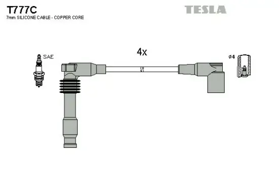 Zündleitungssatz TESLA T777C Bild Zündleitungssatz TESLA T777C