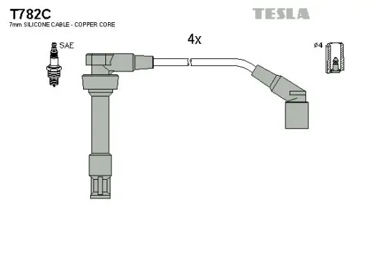 Zündleitungssatz TESLA T782C Bild Zündleitungssatz TESLA T782C