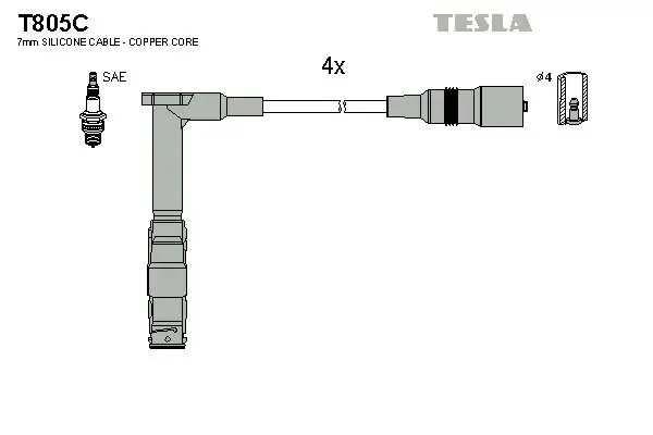 Zündleitungssatz TESLA T805C