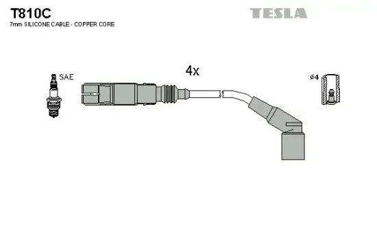 Zündleitungssatz TESLA T810C Bild Zündleitungssatz TESLA T810C