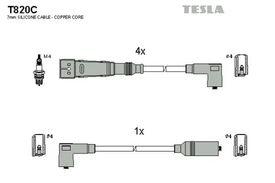 Zündleitungssatz TESLA T820C Bild Zündleitungssatz TESLA T820C