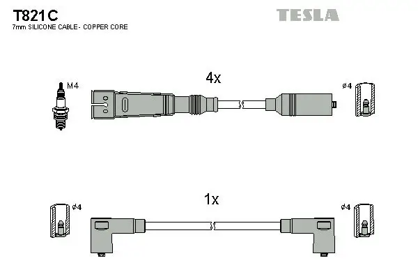 Zündleitungssatz TESLA T821C