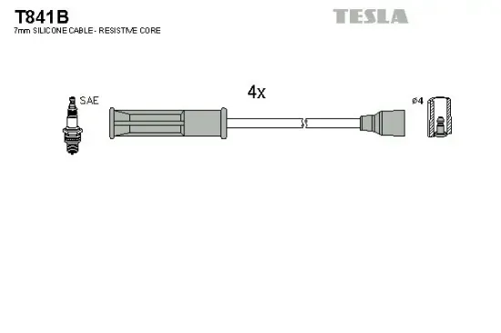 Zündleitungssatz TESLA T841B Bild Zündleitungssatz TESLA T841B