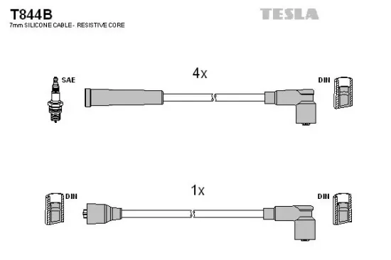 Zündleitungssatz TESLA T844B Bild Zündleitungssatz TESLA T844B