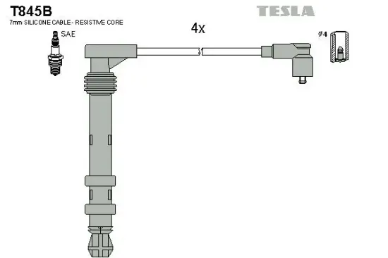 Zündleitungssatz TESLA T845B Bild Zündleitungssatz TESLA T845B