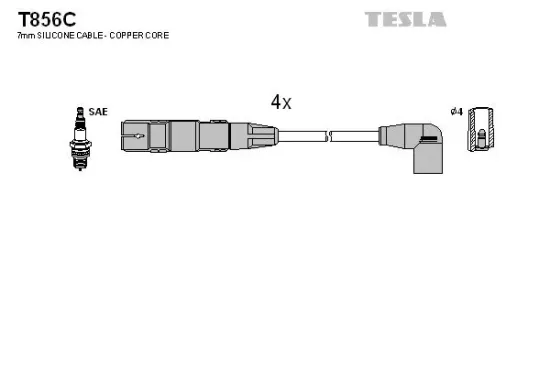 Zündleitungssatz TESLA T856C Bild Zündleitungssatz TESLA T856C