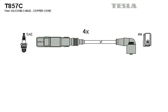 Zündleitungssatz TESLA T857C Bild Zündleitungssatz TESLA T857C