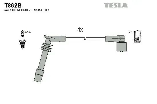 Zündleitungssatz TESLA T862B Bild Zündleitungssatz TESLA T862B