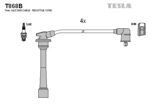 Zündleitungssatz TESLA T868B Bild Zündleitungssatz TESLA T868B