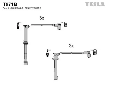 Zündleitungssatz TESLA T871B Bild Zündleitungssatz TESLA T871B