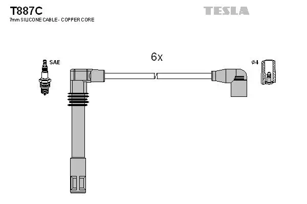 Zündleitungssatz TESLA T887C